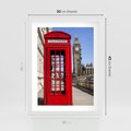 Plakat w ramie 30x40 - Ikoniczna budka telefoniczna w Londynie - budka, telefoniczna - rama biała