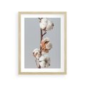 Plakat w ramie 30x40 - Bawełniana boho miękkość - bawełna, boho - rama drewno
