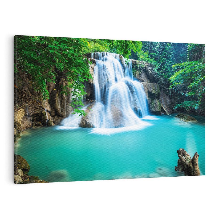 Obraz na płótnie 120x80 - Tajlandia: wodospad w zielonym lesie - Tajlandia, wodospad