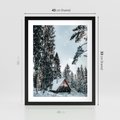 Plakat w ramie 40x50 - Górska Uroda Zimą: Dom w Śniegu - domek w górach, zima - rama czarna