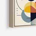 Obraz w ramie 50x50 - Rozbijające Barwne Granice - abstrakcyjna geometryczna kompozycja, koła linie - rama drewno