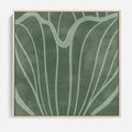 Obraz w ramie 80x80 - Zieleń Kształtująca Spokój - zielony plakat, roślinne inspiracje - rama drewno