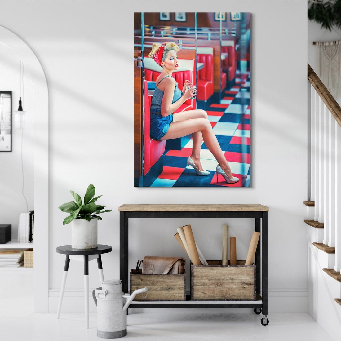 Obraz na płótnie 70x100 - Stylowa Elegancja - retro, pinup