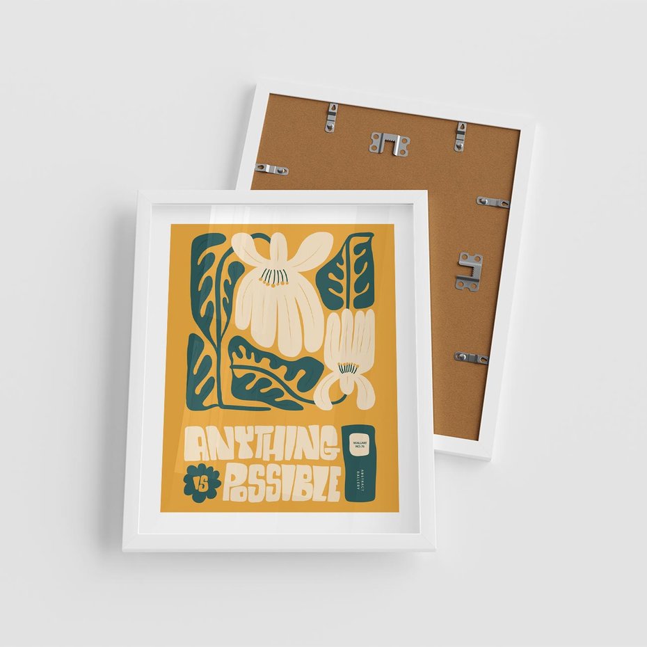 Plakat w ramie 40x50 - Impulsy Harmonii - kwiaty, nowoczesny plakat - rama biała