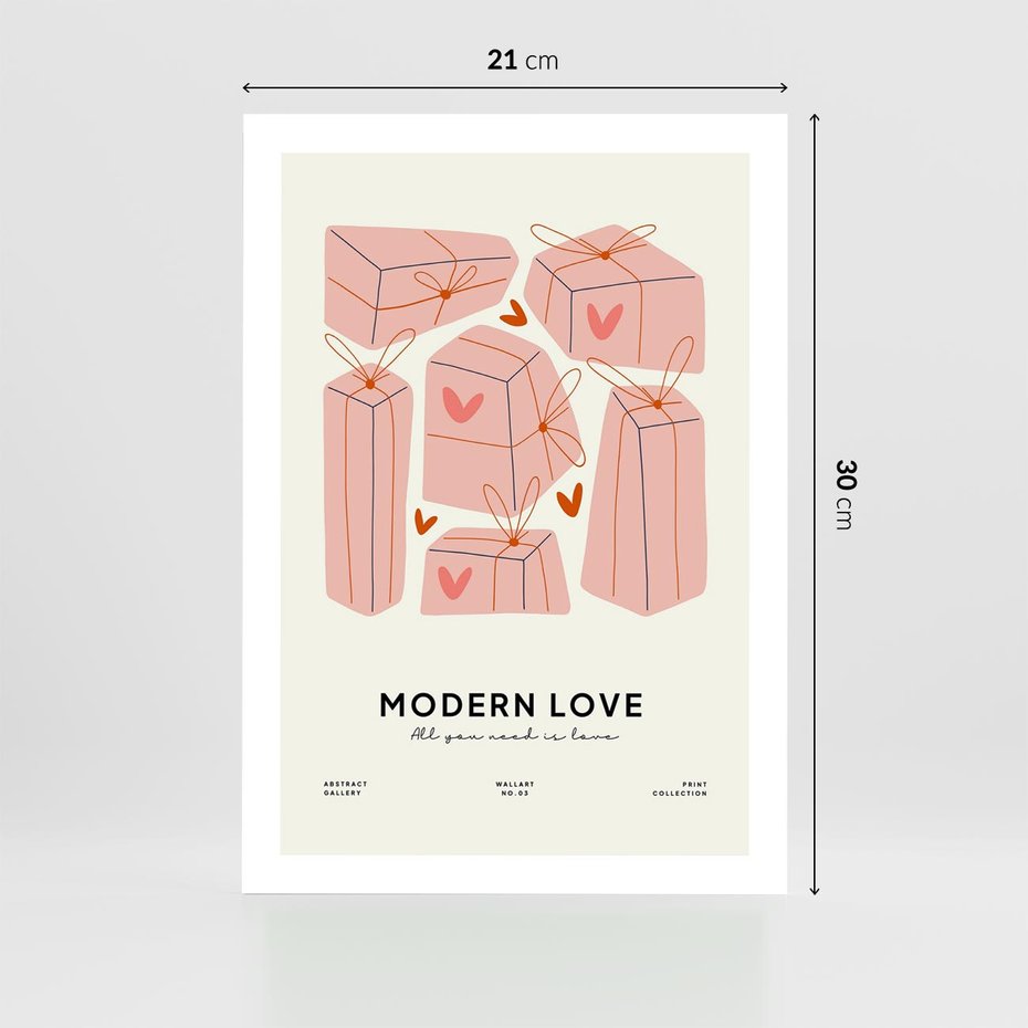 Plakat bez ramy 21x30 - Nowoczesna Miłość - nowoczesna grafika, pastelowe kolory