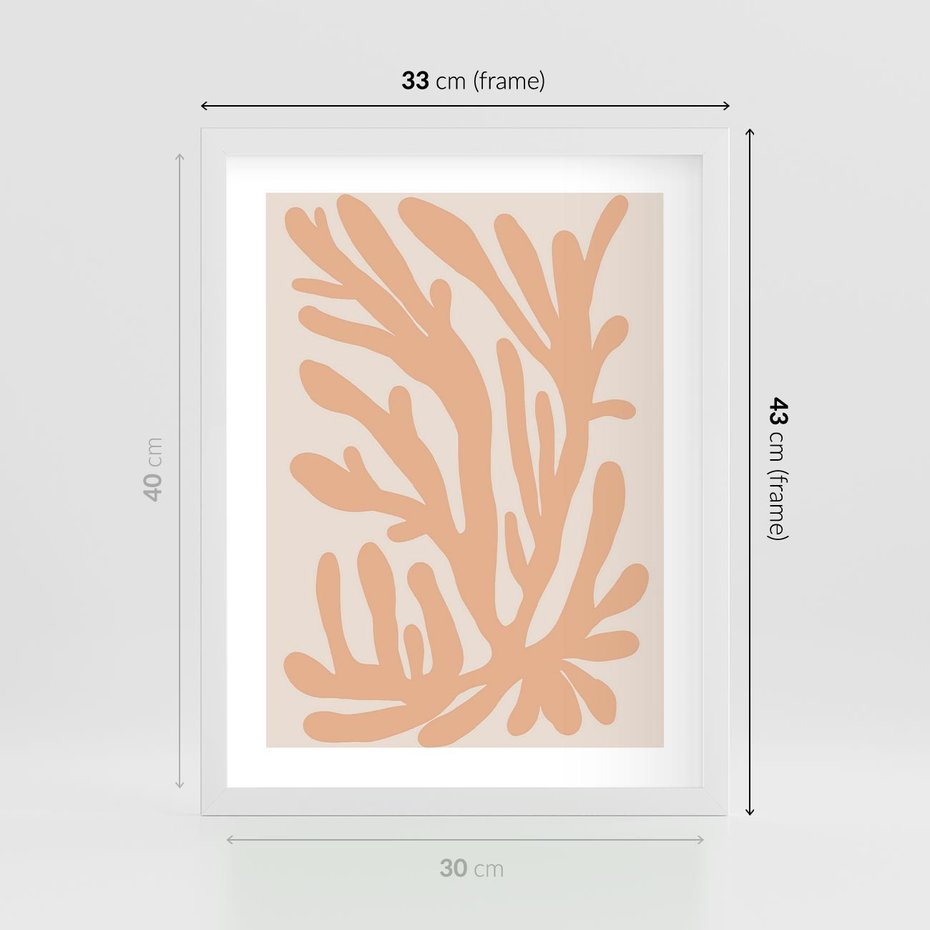 Plakat w ramie 30x40 - Rozkwitające Abstrakcje - nowoczesna sztuka, plakat modern - rama biała