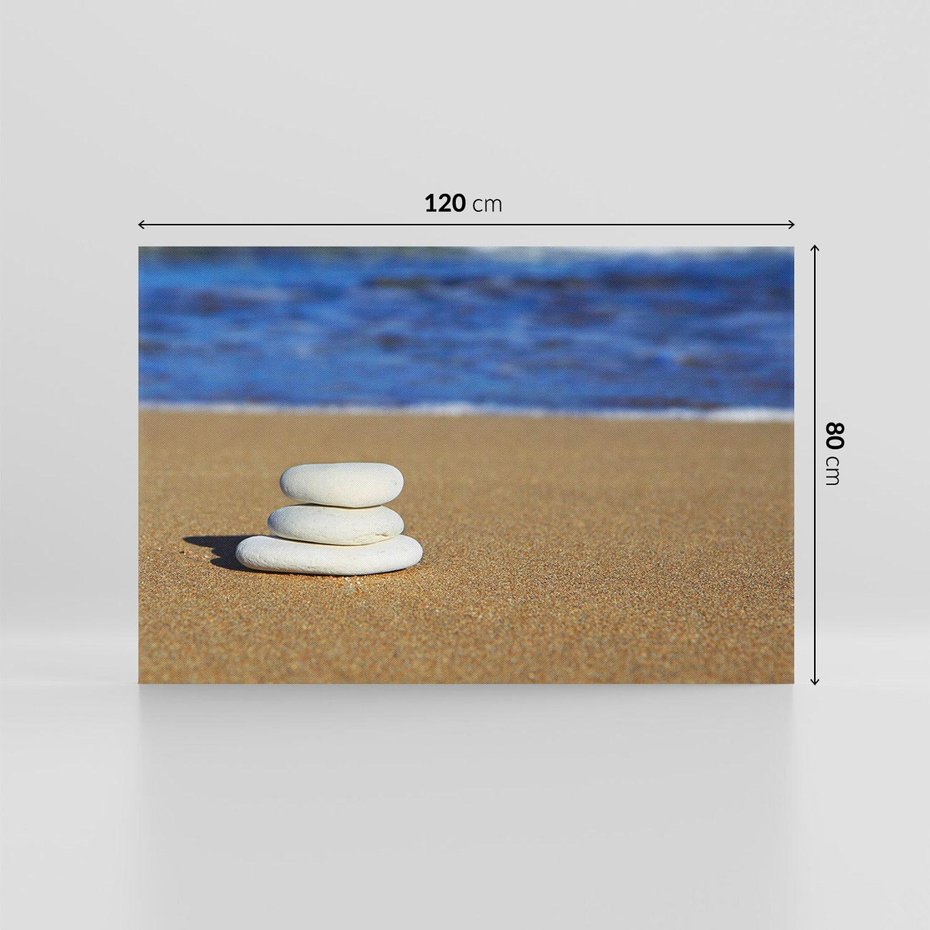 Obraz na płótnie 120x80 - Kamienie na plaży nad morzem - kamienie, plaża