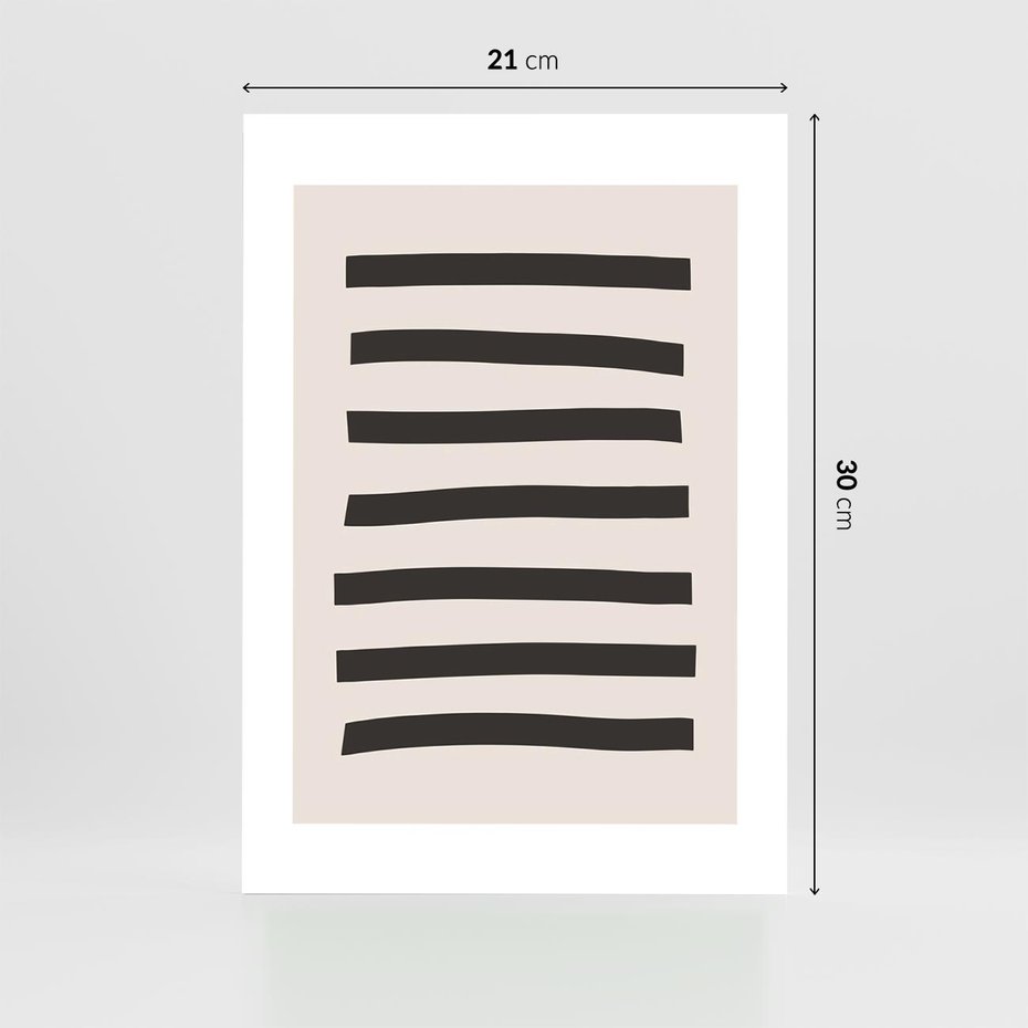 Plakat bez ramy 21x30 - Strukturalna Rewolucja Form - minimalizm, czarne pasy