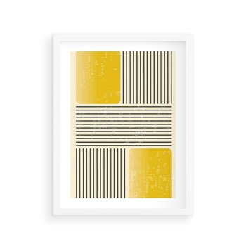 Plakat w ramie 40x50 - Geometria w Ruchu - geometria, proste linie - rama biała