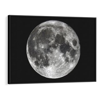 Obraz w ramie 100x70 - Księżycowa Aura - zdjęcie, ogromny księżyc na czarnym tle - rama czarna