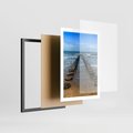Plakat w ramie 50x70 - Falochron na brzegu morza - falochron, morze - rama czarna