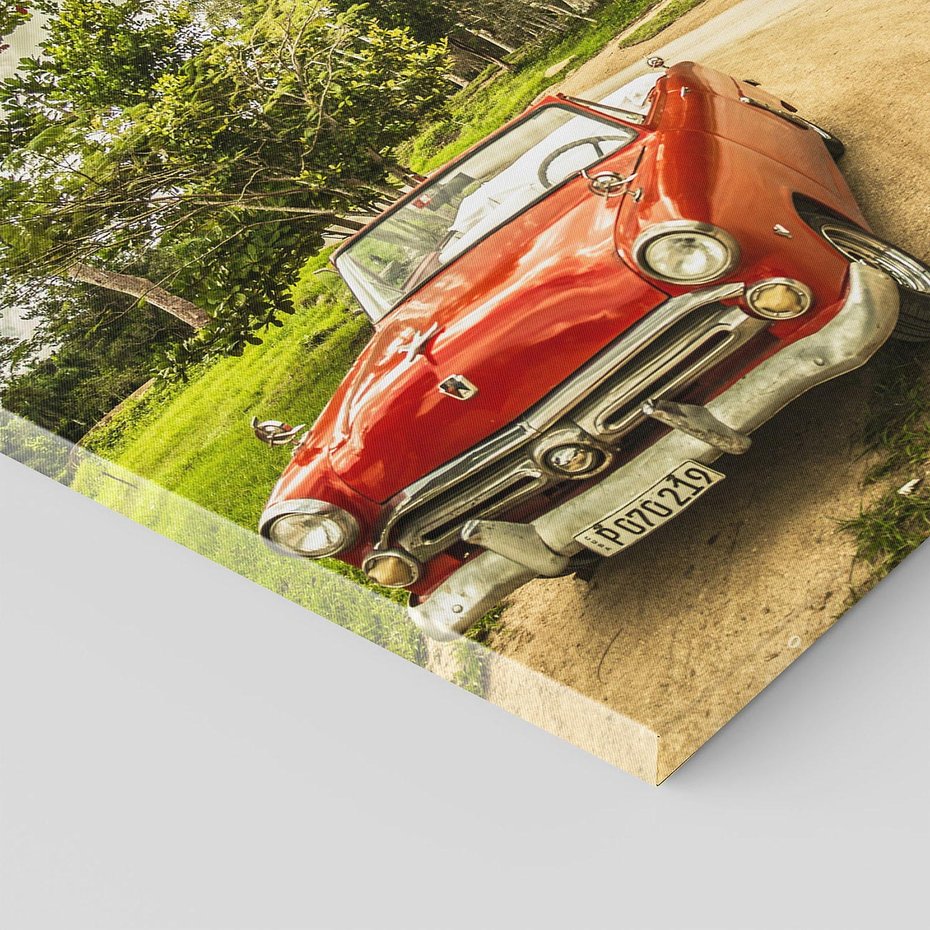 Obraz na płótnie 50x50 - Retro Samochód w Kubańskiej Opowieści - samochód, retro