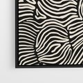 Obraz w ramie 50x50 - Harmonijne Kształty - abstrakcyjne ryciny, czarno biały - rama czarna