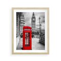 Plakat w ramie 40x50 - Budka telefoniczna w Londynie - budka, Londyn - rama drewno