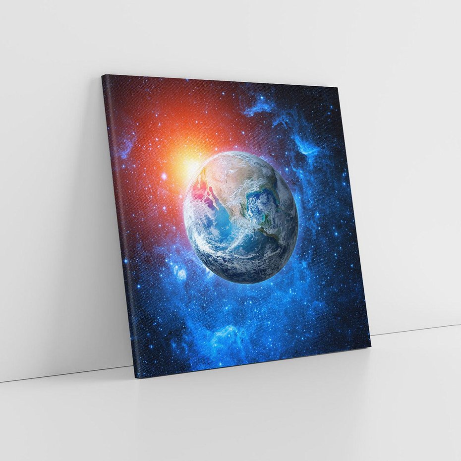 Obraz na płótnie 80x80 - Planeta w nieskończoności - ziemia, kosmos
