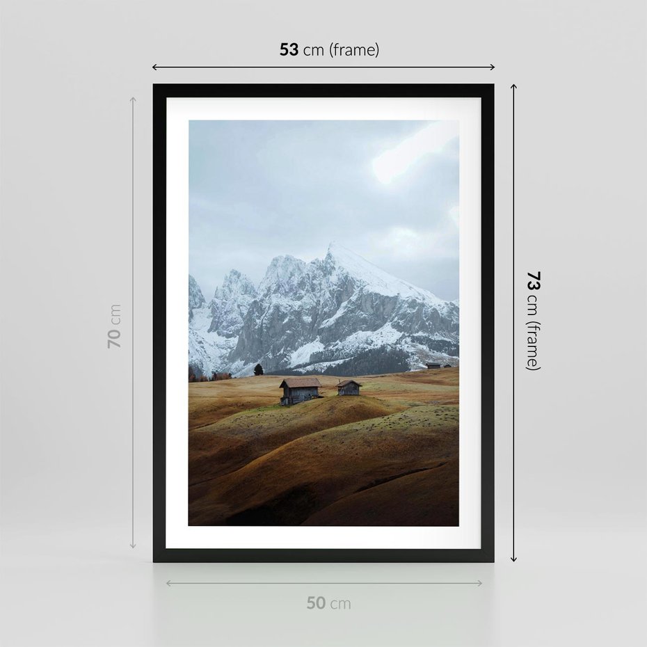 Plakat w ramie 50x70 - Odkryj Ich Urok - góry, skandynawia - rama czarna