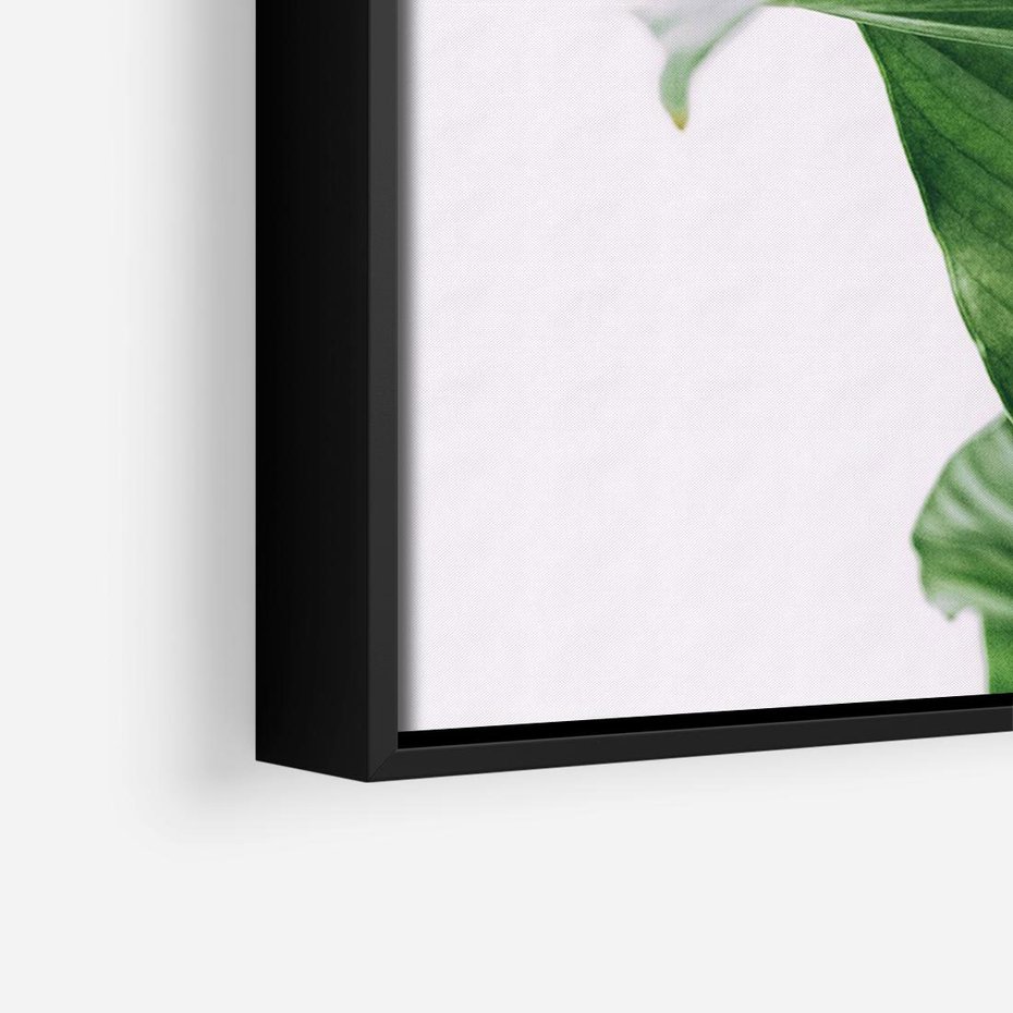 Obraz w ramie 100x70 - Zielone liście monstery - liście, monstera - rama czarna