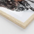 Zestaw obrazy w ramie 50x70 galeria - Bizon, łoś, zima, las - rama drewno