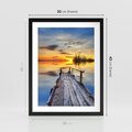 Plakat w ramie 30x40 - Zachód słońca na pomostach - zachód, słońca - rama czarna