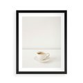 Plakat w ramie 40x50 - Kawa w Prostocie - kawa w filizance, białe tłó - rama czarna