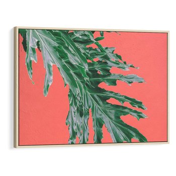 Obraz w ramie 100x70 - Energetyczna Eksplozja Natury - liście, kolor - rama drewno