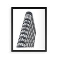Plakat w ramie 40x50 - Wieżowiec na Monochromatycznym Obrazie - architektura, wieżowiec - rama czarna