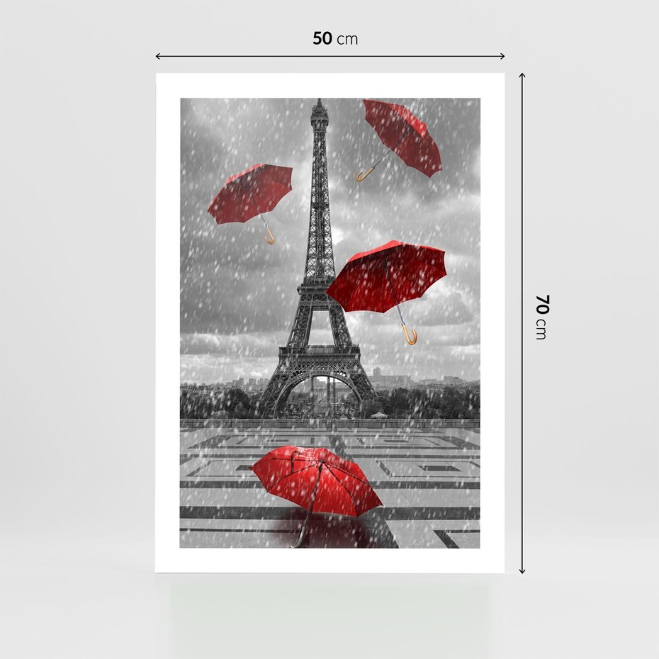 Plakat bez ramy 50x70 - Czarno-biała magia Eiffla - Eiffla, Paryż