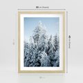 Plakat w ramie 30x40 - Magia Śnieżnych Drzew - zima, iglaste drzewa - rama drewno