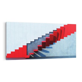 Obraz na płótnie 120x60 - Schody w abstrakcyjnej podróży - schody, abstrakcja