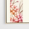 Obraz w ramie 50x50 - Rozkwitające Marzenia - japońska sztuka, ptak - rama drewno