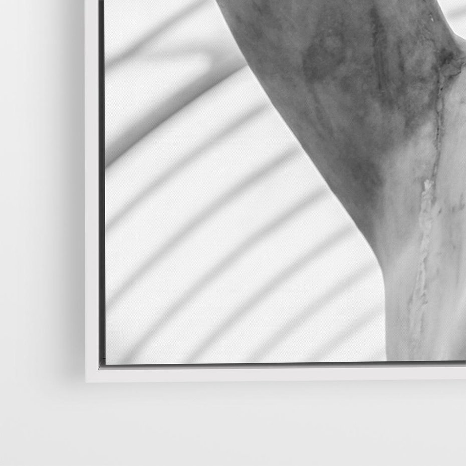 Obraz w ramie 70x50 - Zaklęta w Kamieniu - antyczna rzeźba kobiety na fotografii, czarno biała - rama biała