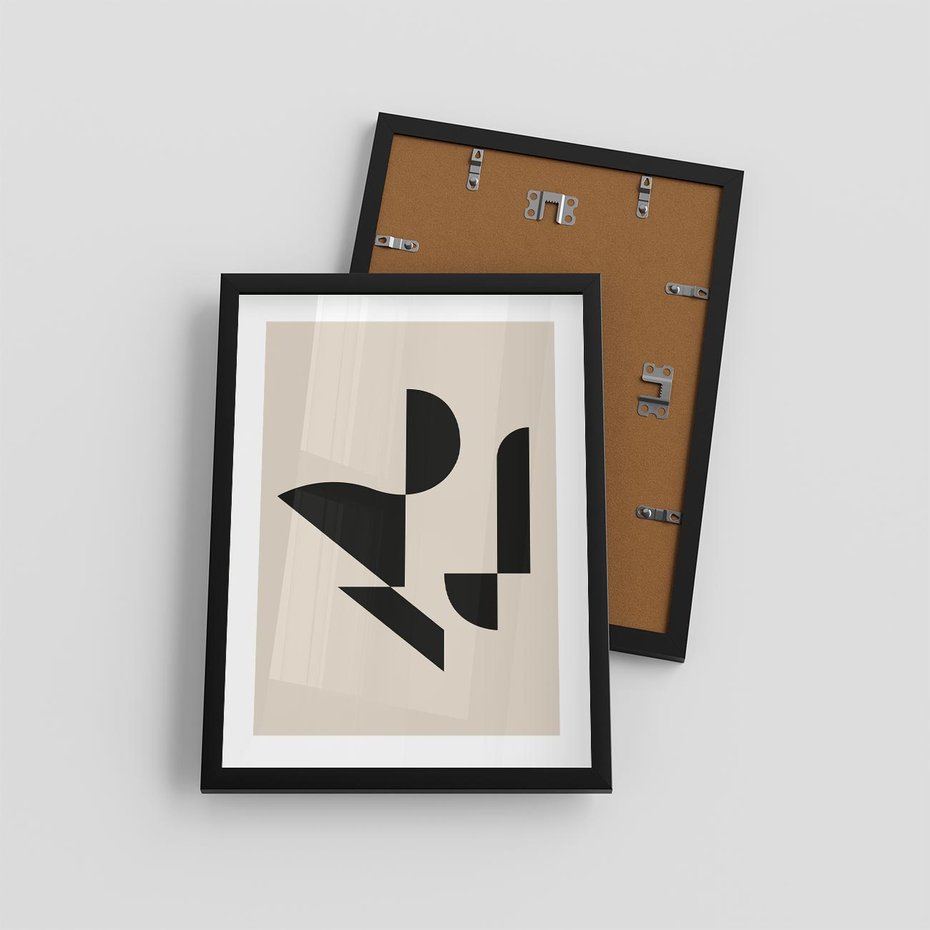 Plakat w ramie 30x40 - Rozkwitająca Abstrakcja - abstrakcyjne geometryczne kształty, minimalizm - rama czarna