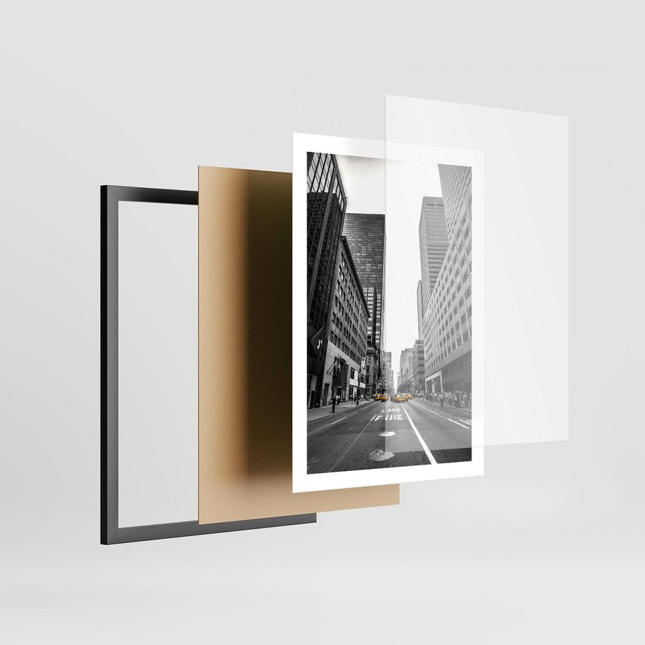 Plakat w ramie 50x70 - Ulica Nowego Jorku - ulica, Nowy Jork - rama czarna