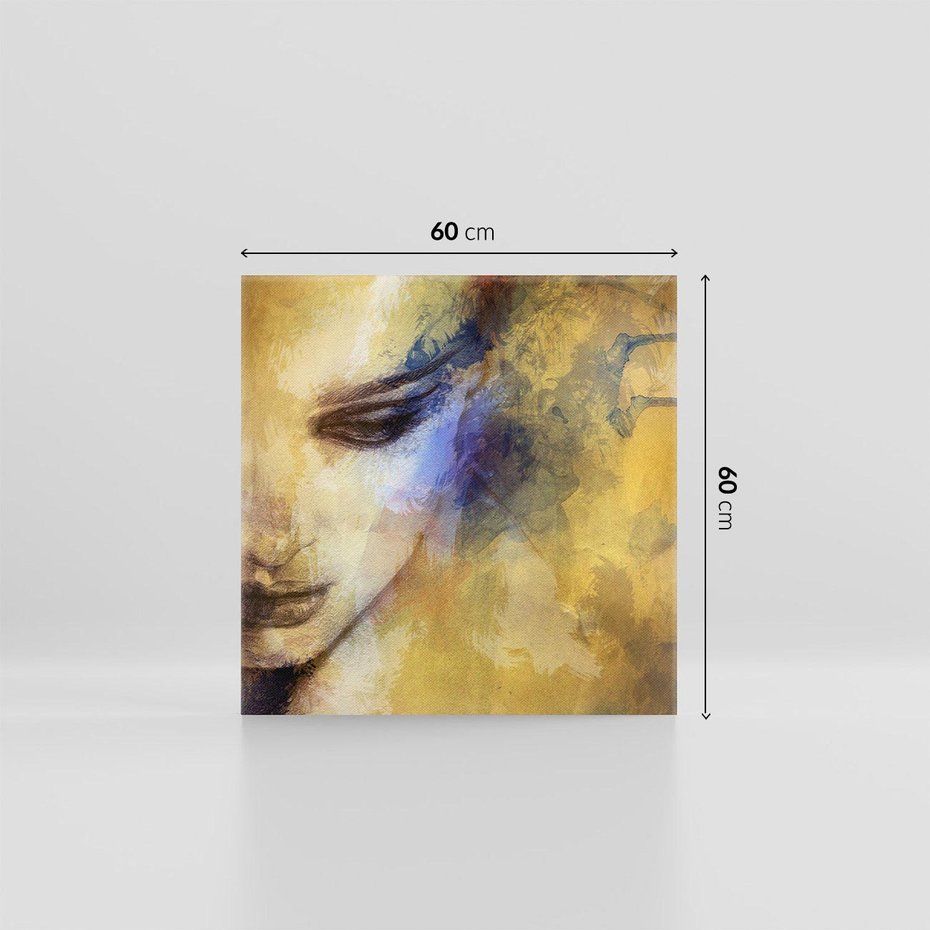 Obraz na płótnie 60x60 - Graficzna ekspresja kobiecego portretu - portret, grafika