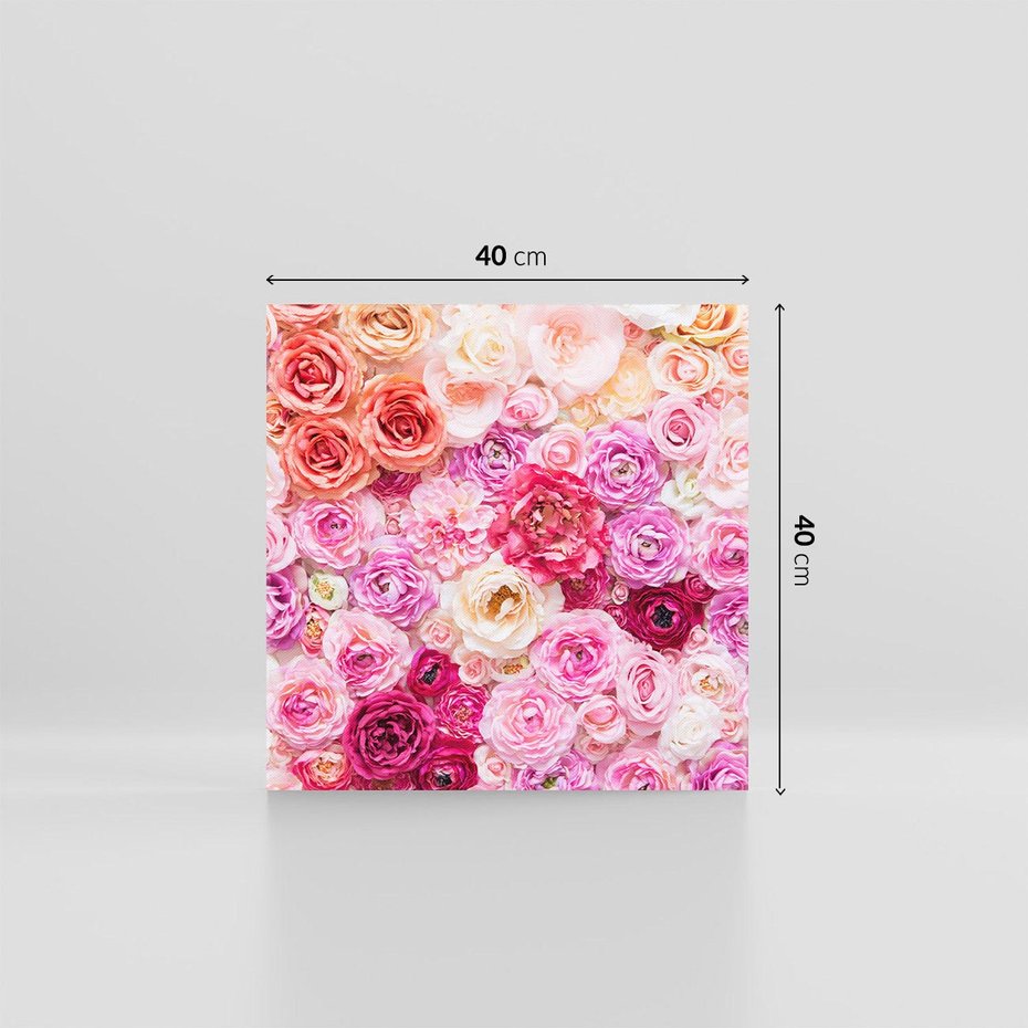 Obraz na płótnie 40x40 - Róże w pełnym rozkwicie - róże, kwiaty