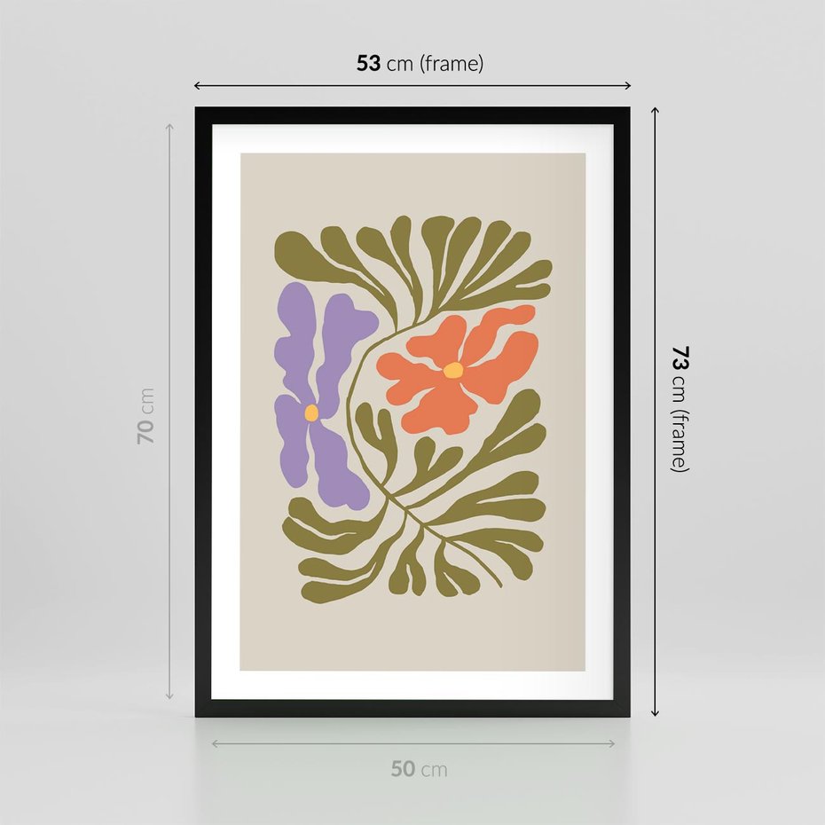 Plakat w ramie 50x70 - Bezgraniczne Impresje - kwiaty, abstrakcja - rama czarna