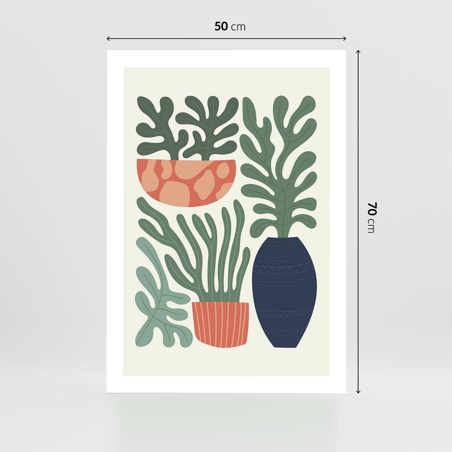 Plakat bez ramy 50x70 - Abstrakcyjne Roślinne Formy - nowoczesna grafika, rośliny