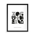 Plakat w ramie 50x70 - Taniec Dziwacznych Kresek - minimalistyczny plakat, czarno biały - rama czarna