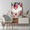 Obraz w ramie 50x70 - Rozkwitające marzenia - akwarelowe kwiaty, kolory - rama drewno
