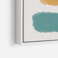 Obraz w ramie 50x50 - Wibracje Barw - abstrakcyjne akwarelowe plamy, nieregularne kreski - rama biała