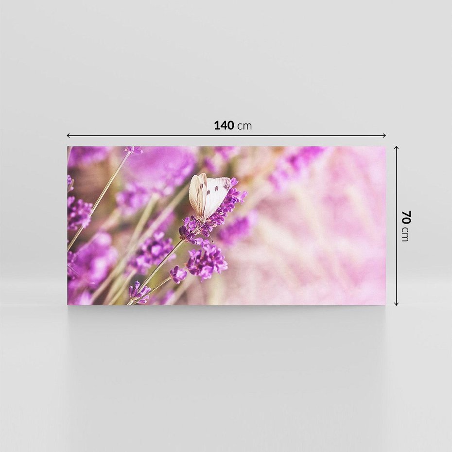 Obraz na płótnie 140x70 - Majestat lawendy: fioletowe pola - lawenda, fiolet