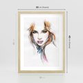 Plakat w ramie 30x40 - Abstrakcyjny portret kobiecy - grafika, kobieta - rama drewno