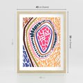 Plakat w ramie 40x50 - Rozchlapane Wizje - kolorowe wzory, tęczowe żywe kolory - rama drewno