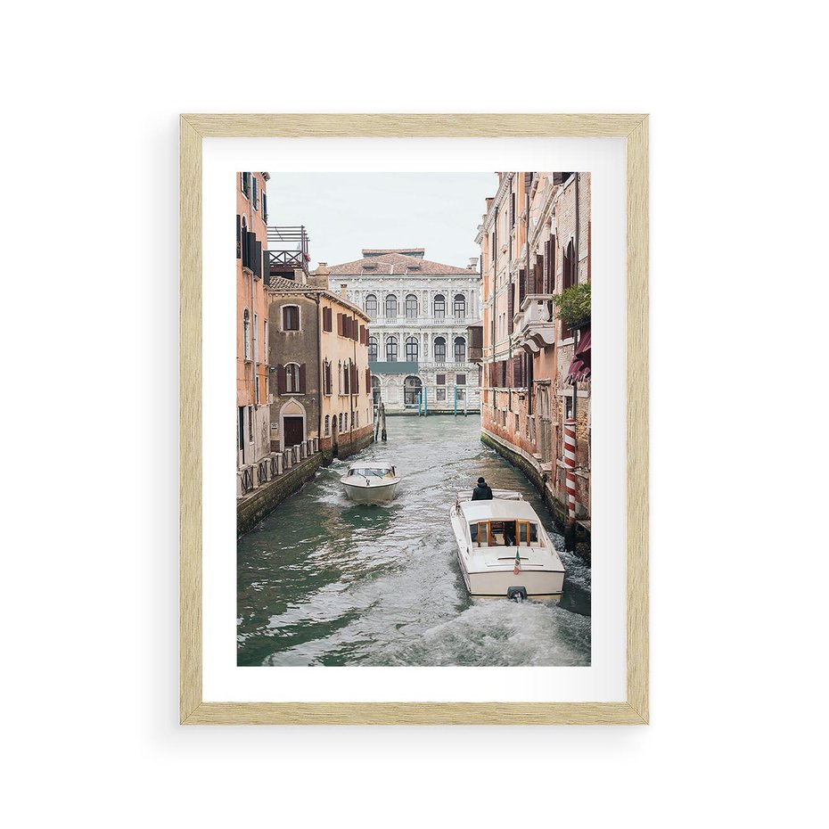 Plakat w ramie 30x40 - Wenecja na Twojej Ścianie - wenecja, kanały - rama drewno