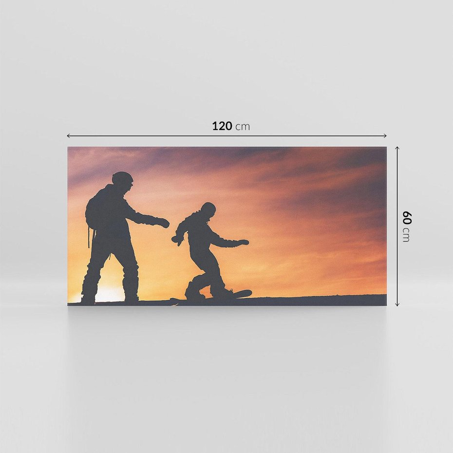 Obraz na płótnie 120x60 - Śnieżne Szaleństwo na Desce Snowboardowej - snowboard, zima