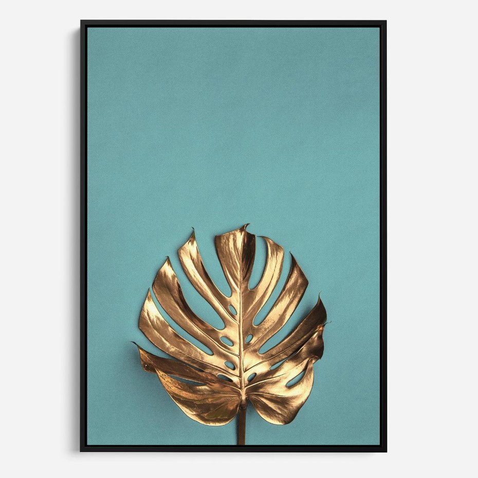 Obraz w ramie 50x70 - Piękno Natury - złote, liście - rama czarna