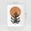 Plakat w ramie 30x40 - Natura a Sztuka - liść monstery, czarna grafika - rama biała