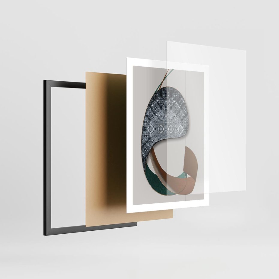 Plakat w ramie 50x70 - Abstrakcyjne Światy Geometrii - nowoczesny, geometryczny - rama czarna