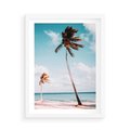 Plakat w ramie 50x70 - Raj na Ziemi - plaża, ocean - rama biała