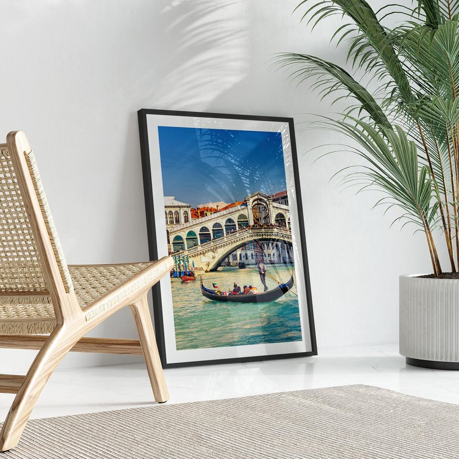 Plakat bez ramy 40x50 - Romantyczna przejażdżka gondolą w Wenecji - Wenecja, gondola